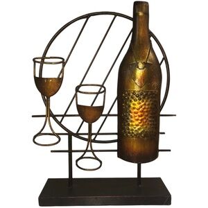 Metal Wine Home & Bar Decor Dark Bronze/Yellow